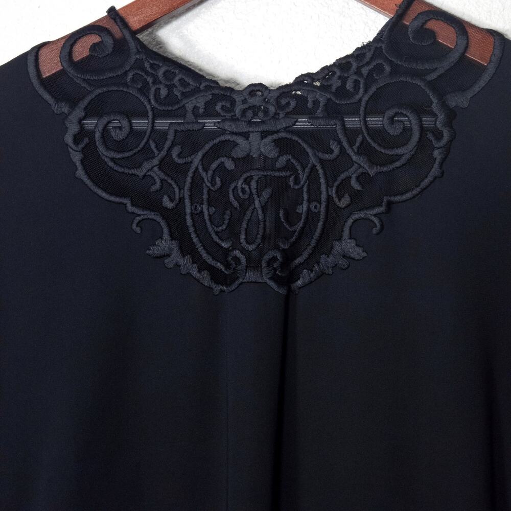 Fendi Black Lace Dress Size 0 Dark Romantic Minimalism Womens Vintage - Picture 3 of 12